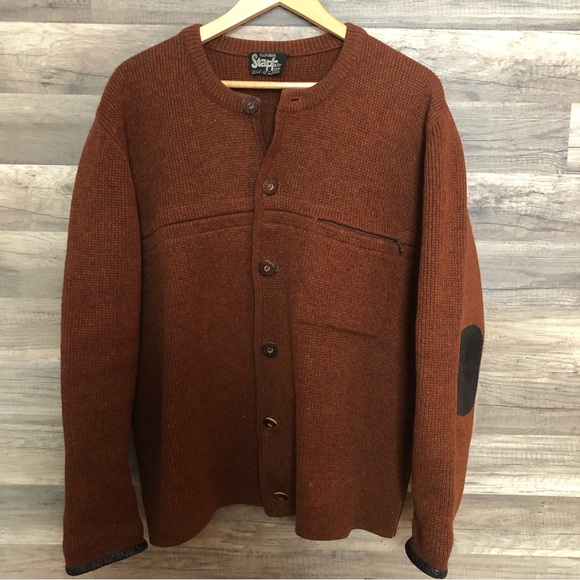 Vintage Austrian Wool Knit Cardigan Sweater Jacket Large - Picture 3 of 7